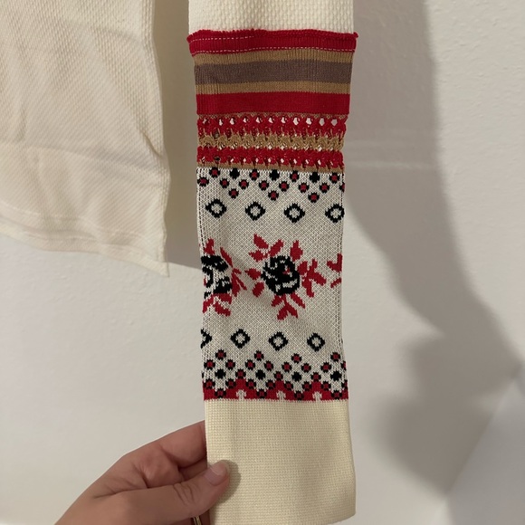 Free People Micah Notch Neck Top in Cream - Picture 3 of 6